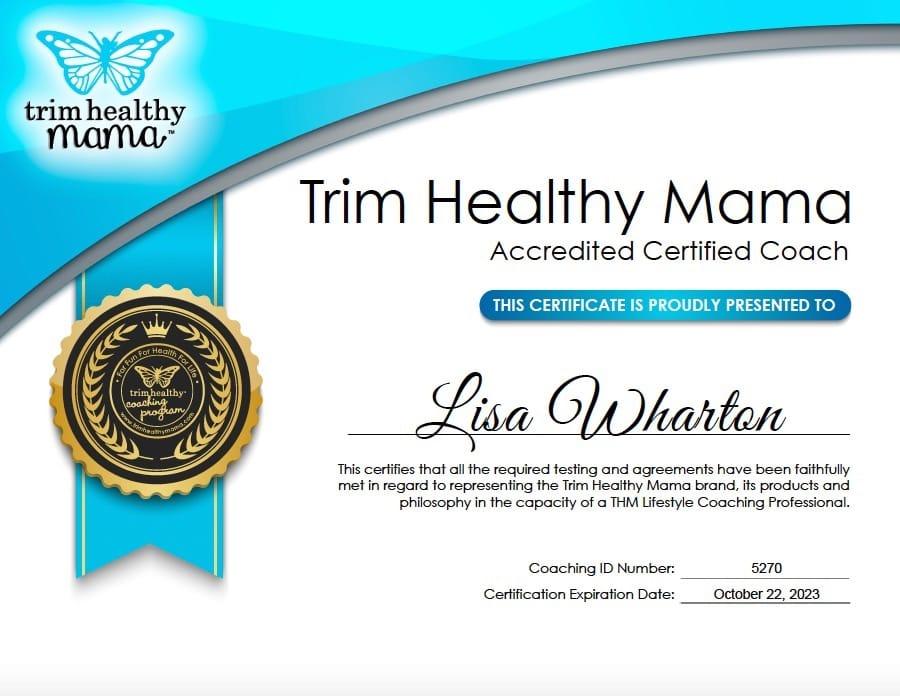 Lisa Wharton's THM coaching certificate